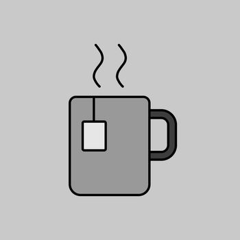Cup of coffee tea with steam vector icon