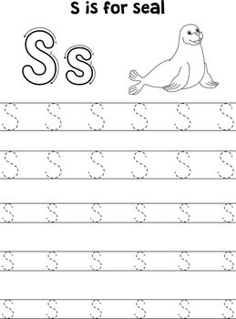Seal Animal Tracing Letter ABC Coloring Page S