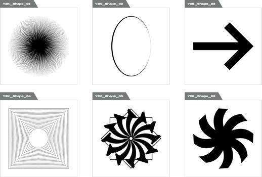 Vector Graphic Assets Set. Big collection of abstract graphic geometric symbols. Elements for graphic decoration.
