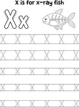X-ray Fish Animal Tracing Letter ABC Coloring X