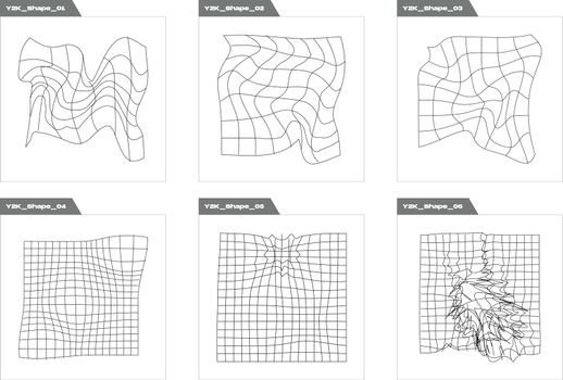 Brutalism shapes. Trendy geometric postmodern figures. Templates for notes, posters.