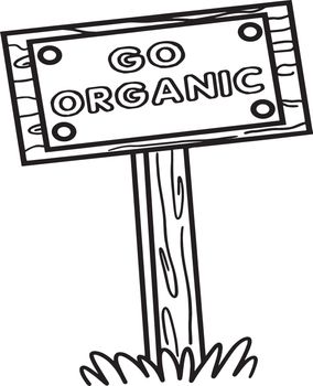 Earth Day Go Organic Isolated Coloring Page