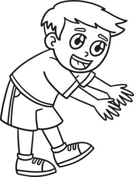 Earth Day Happy Boy Isolated Coloring Page