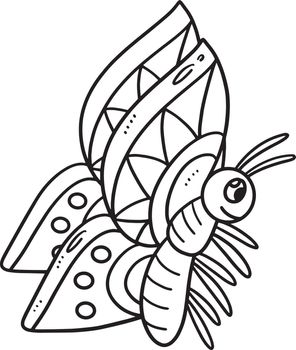 Spring Butterfly Isolated Coloring Page for Kids