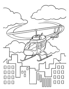 Helicopter Coloring Page for Kids