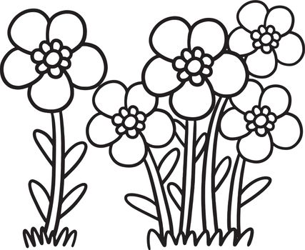 Spring Flower Isolated Coloring Page for Kids