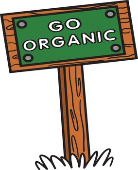 Earth Day Go Organic Cartoon Colored Clipart