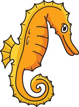 Sea Horse Marine Animal Cartoon Colored Clipart