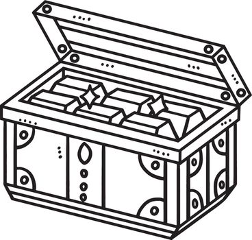 Treasure Gold Isolated Coloring Page for Kids