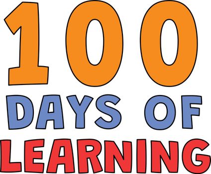 100th Day Of School Learning Cartoon Clipart