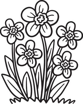 Spring Flower Isolated Coloring Page for Kids