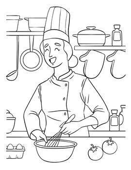 Chef Coloring Page for Kids
