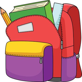 100th Day Of School Bag Cartoon Colored Clipart