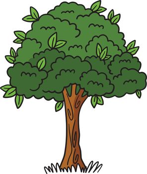 Earth Day Big Tree Cartoon Colored Clipart