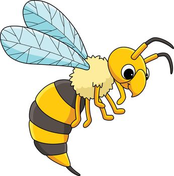 Hornet Animal Cartoon Colored Clipart Illustration