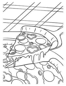Pizza Coloring Page for Kids