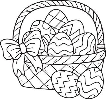 Easter Eggs Basket Isolated Coloring Page