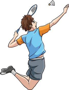 Badminton Sports Cartoon Colored Clipart