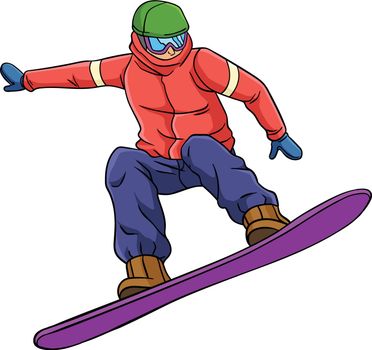 Snowboarding Sports Cartoon Colored Clipart