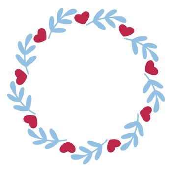 Cute wreath with hearts and leaves