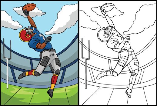 American Football Coloring Page Illustration