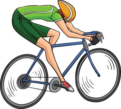 Road Bicycle Racing Cartoon Colored Clipart
