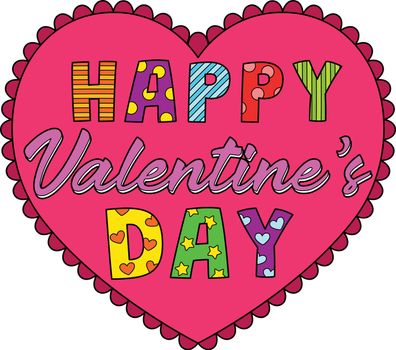 Happy Valentines Day Cartoon Colored Clipart