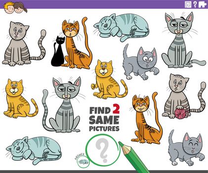 find two same cartoon cat characters educational game