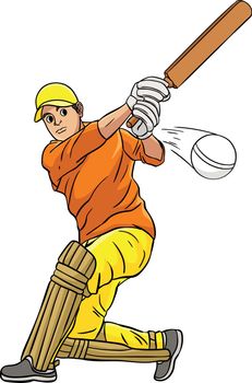 Cricket Sports Cartoon Colored Clipart