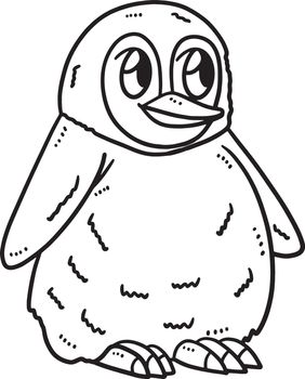 Baby Penguin Isolated Coloring Page for Kids