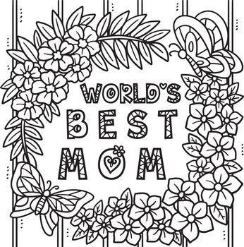 Mothers Day Worlds Best Mom Coloring Page for Kids