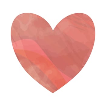 Watercolor painted pink heart, vector element for your design
