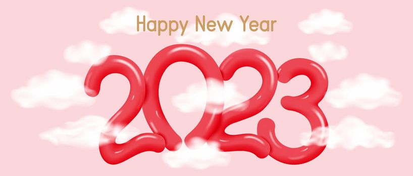 Happy New Year 2023 holiday poster.New Year banner