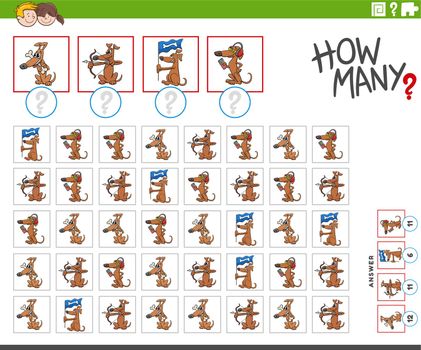 how many cartoon dogs characters counting game