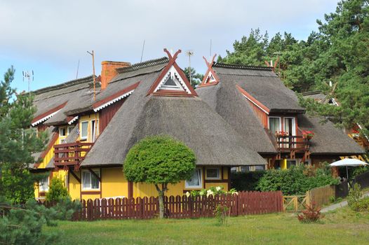 Thomas Mann summer house, old Lithuanian traditional wooden house in Nida, Lithuania, Europe.