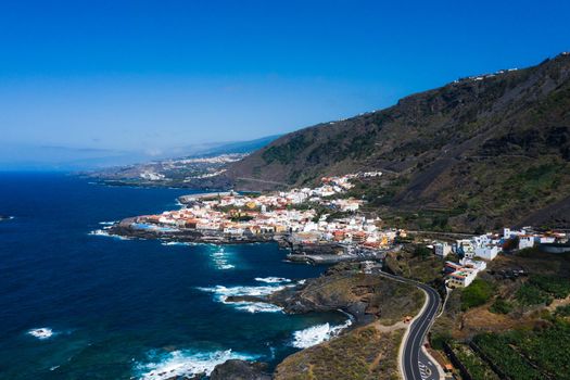 Beach in Tenerife, Canary Islands, Spain.Aerial view of Garachiko in the Canary Islands