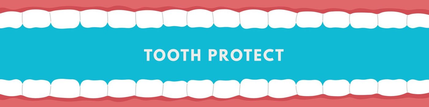 Teeth protect concept. Dental oral health. Oral hygiene. Flat vector isolated illustration