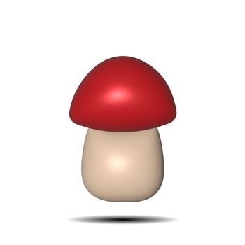 A single object is a Mushroom. 3d illustration.