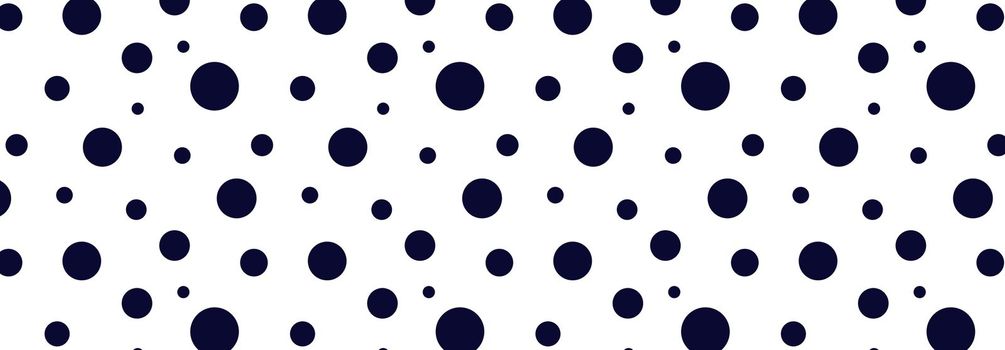 Black and white seamless polka dot pattern vector. Random spots hand-drawn.