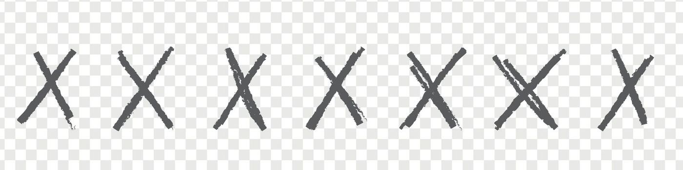 X sign doodle of hand draw style. Graffiti mark,typography paint brush. Isolated vector illustration