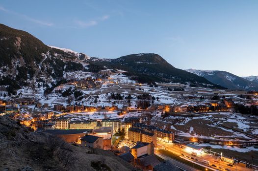 Cityscape of Canillo in Winter. Canillo, Andorra.