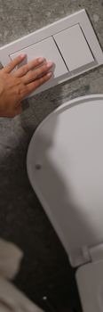 Economical toilet flush button with two separate buttons in white