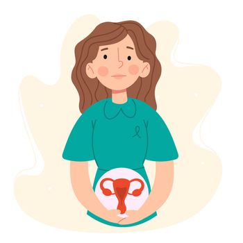 Female gynecological problems infertility endometriosis concept. vector illustration