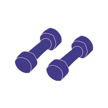 Steel dumbbell icon. Flat vector illustration isolated on white background