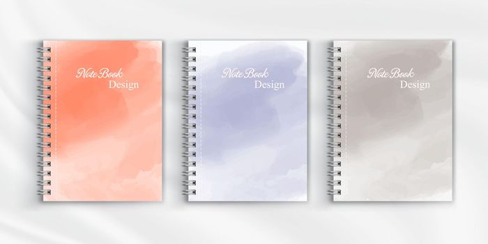   Set of watercolor notebook cover background design