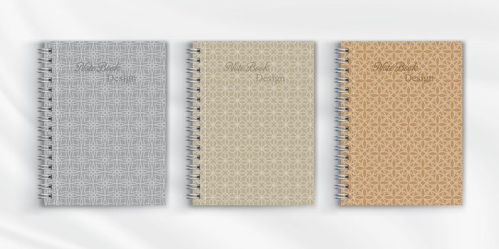    Set of geometric pattern notebook cover background design