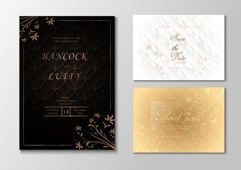 Wedding invitation card elegant with golden design 