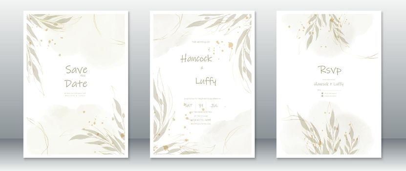 Wedding invitation card watercolor background  