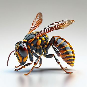 3d hornet render modelling images. Bee isolated on white background