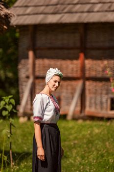 young woman in Ukrainian national costume